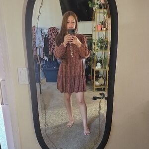Lucky Brand Terracotta Long Sleeve Dress